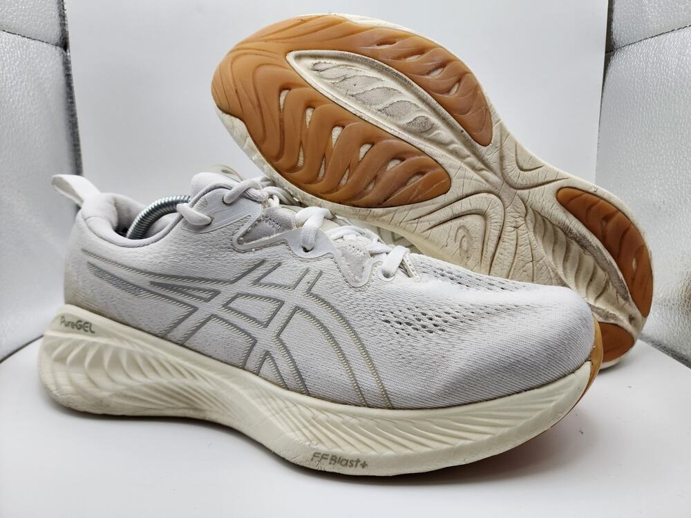 ASICS Gel-Cumulus 25 Womens 9 White Gum Running Gym Foam Shoes Sneakers 1012B441